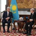 دیدار توکایف و پوتین در حاشیه اجلاس سالگرد سازمان همکاری شانگهای